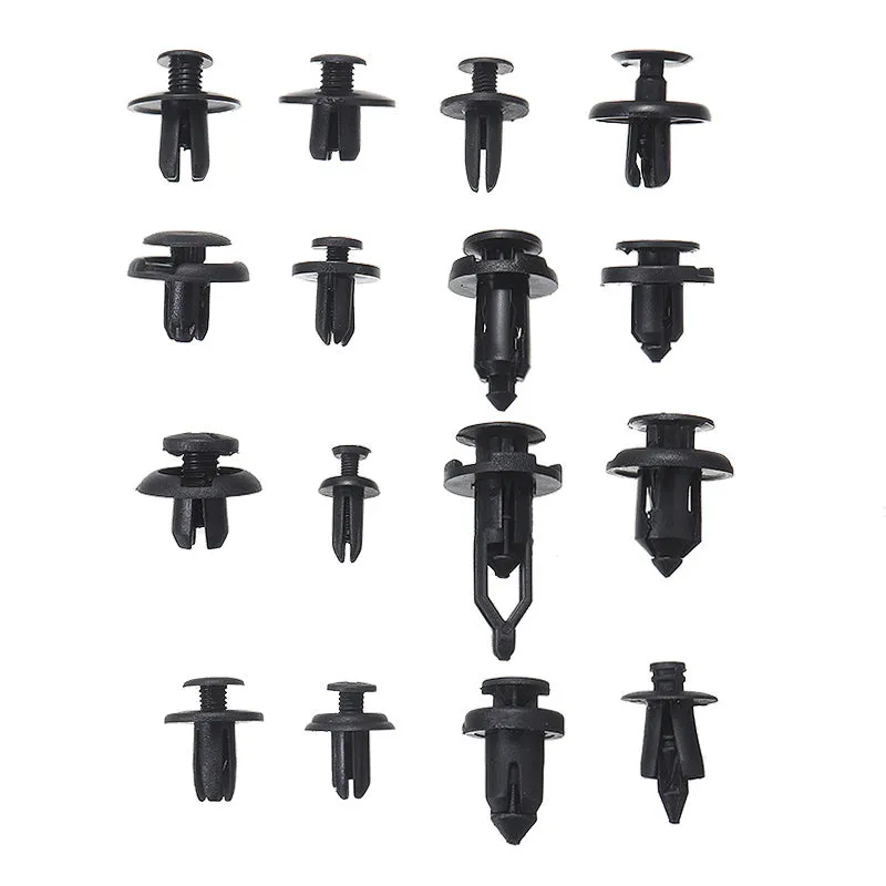 Automotive fastener kit with 721 boxed buckles, screwdriver, rocker, cable ties, and gaskets in carton packaging