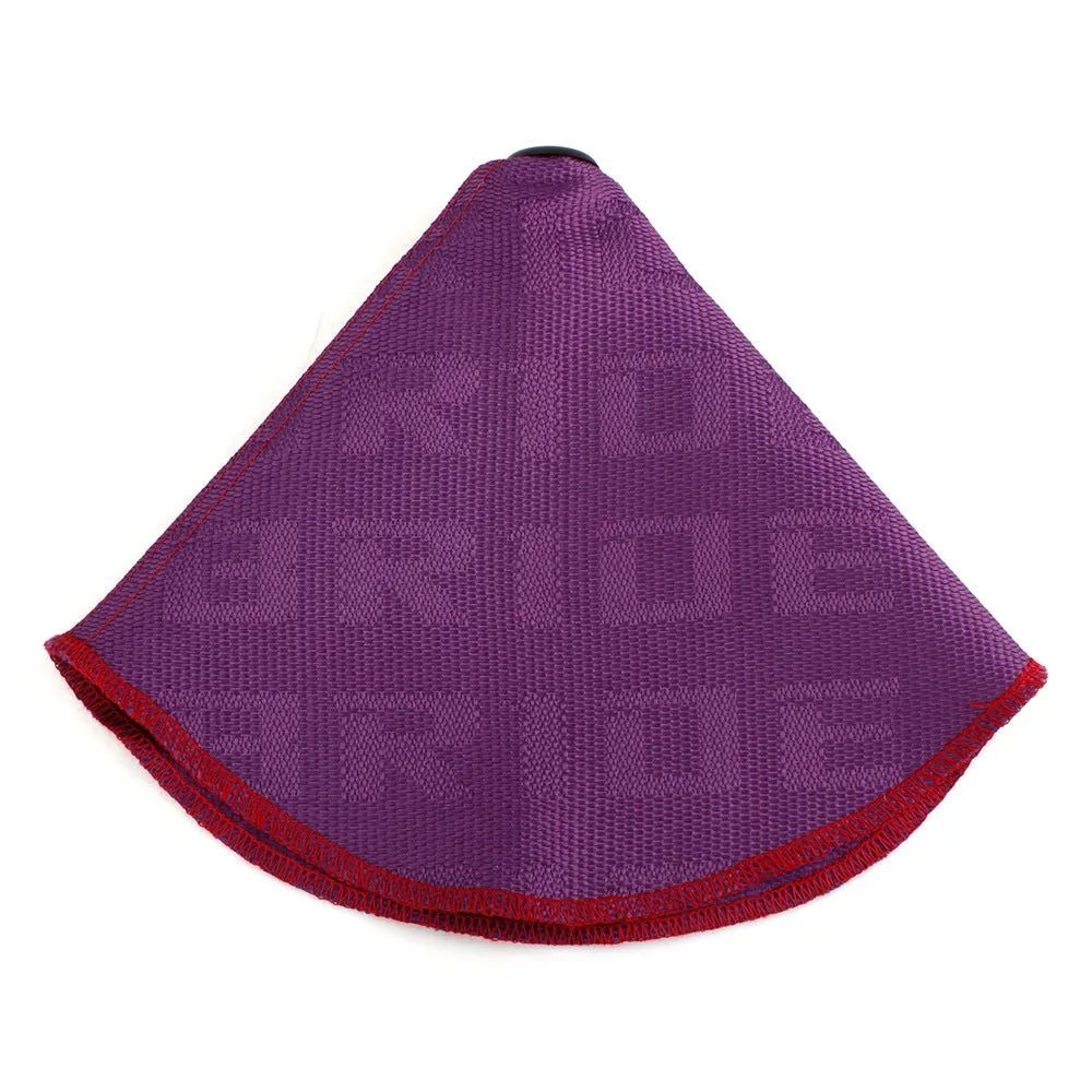 Canvas dust cover for racing seat gear head in red, shown next to black and blue colour options.