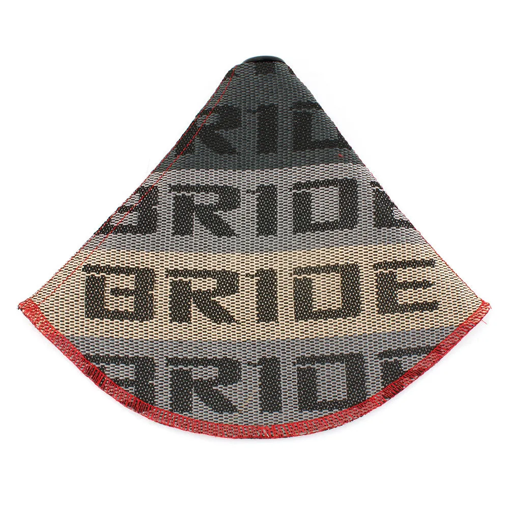 Canvas dust cover for racing seat gear head in red, shown next to black and blue colour options.