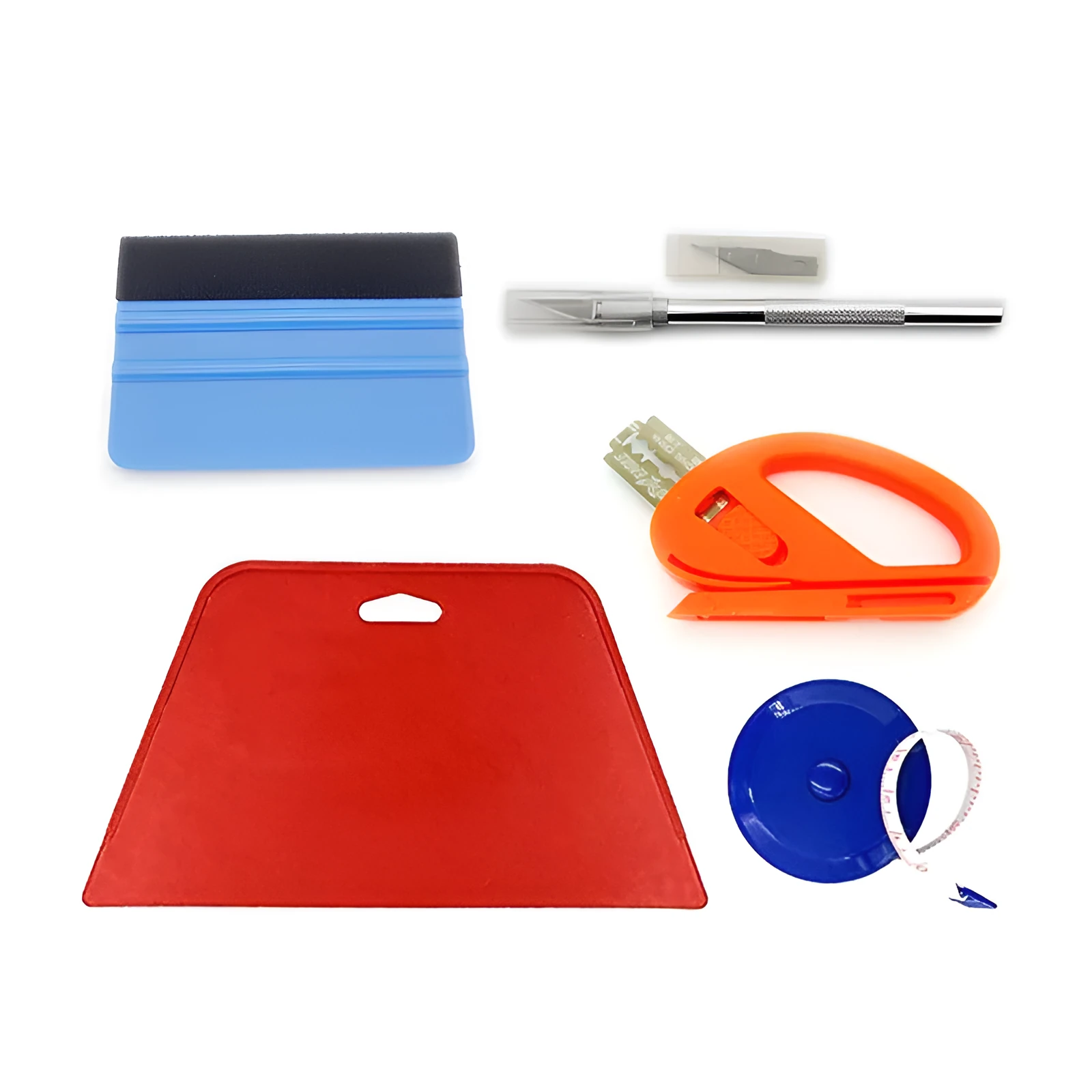 Five-piece car professional film tool set with PP polypropylene knife scrapers for vehicle colour change film installation