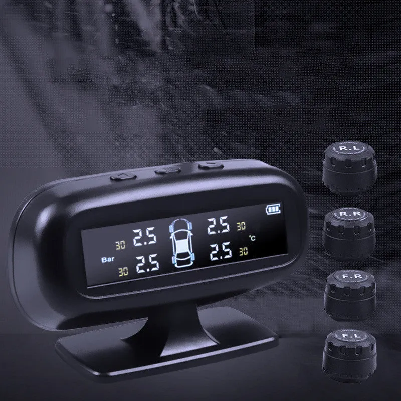 Solar 4 tyre pressure monitoring system TPMS with display and built-in sensor in AT006 2 colour