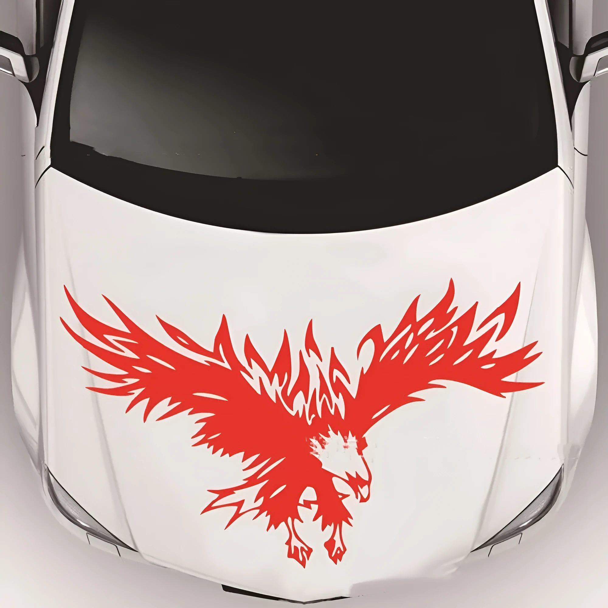 Self-adhesive eagle pattern hood sticker 80x50cm for car machine cover in black