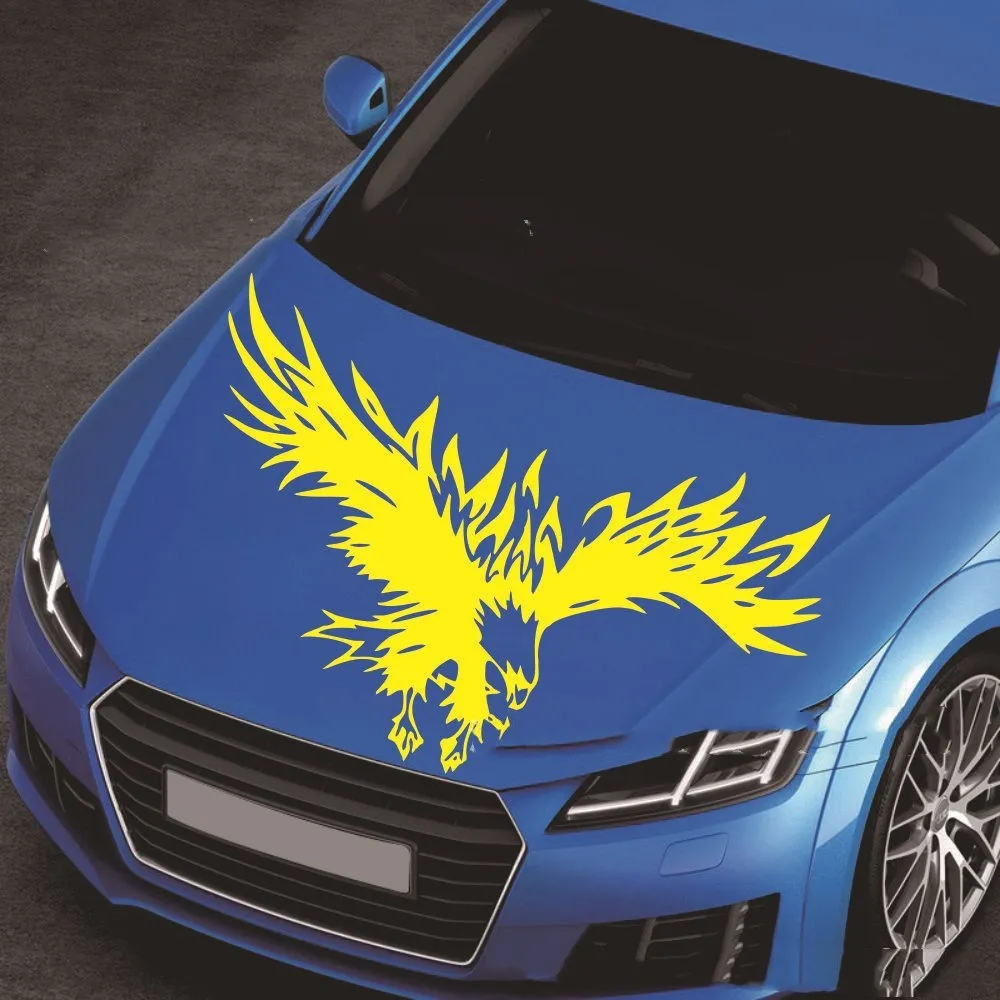 Self-adhesive eagle pattern hood sticker 80x50cm for car machine cover in black