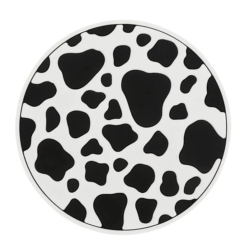PVC universal non-slip car cup holder coaster mat in a checkerboard pattern.