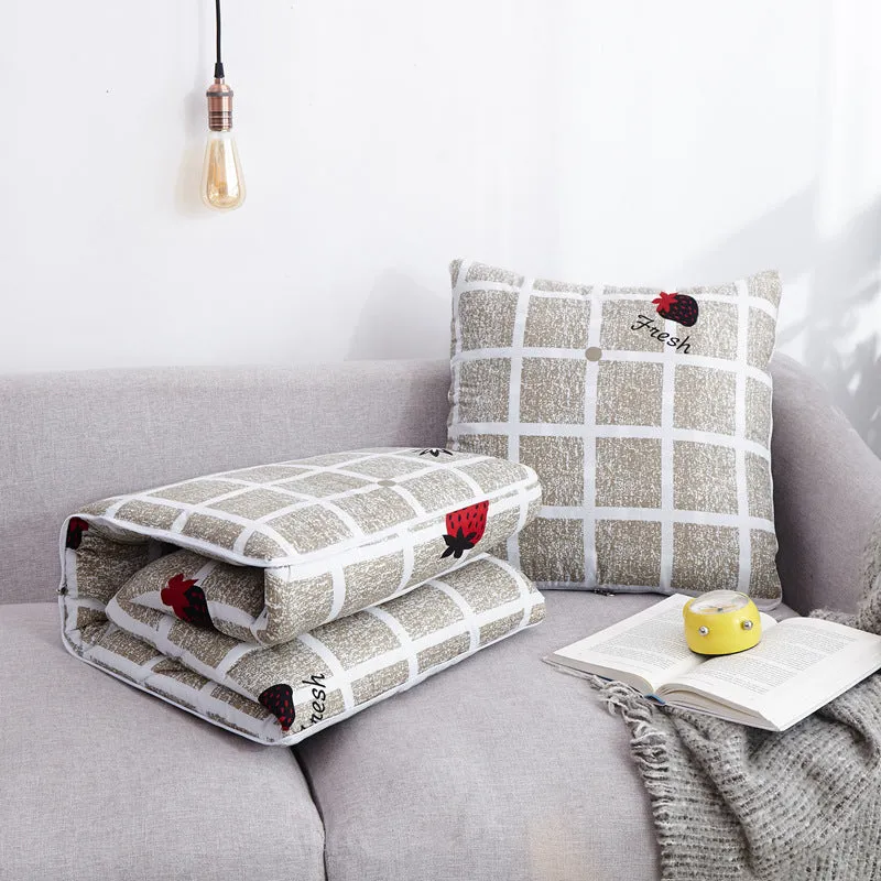 Set of decorative car pillow covers in Chinese style with cotton polyester blend in blue, gray, strawberry pie, car, stars, and whale colours.