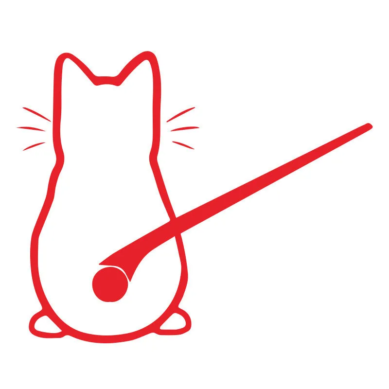 Cartoon cat wiper shadow reflective car bumper sticker black 35x25cm PET material