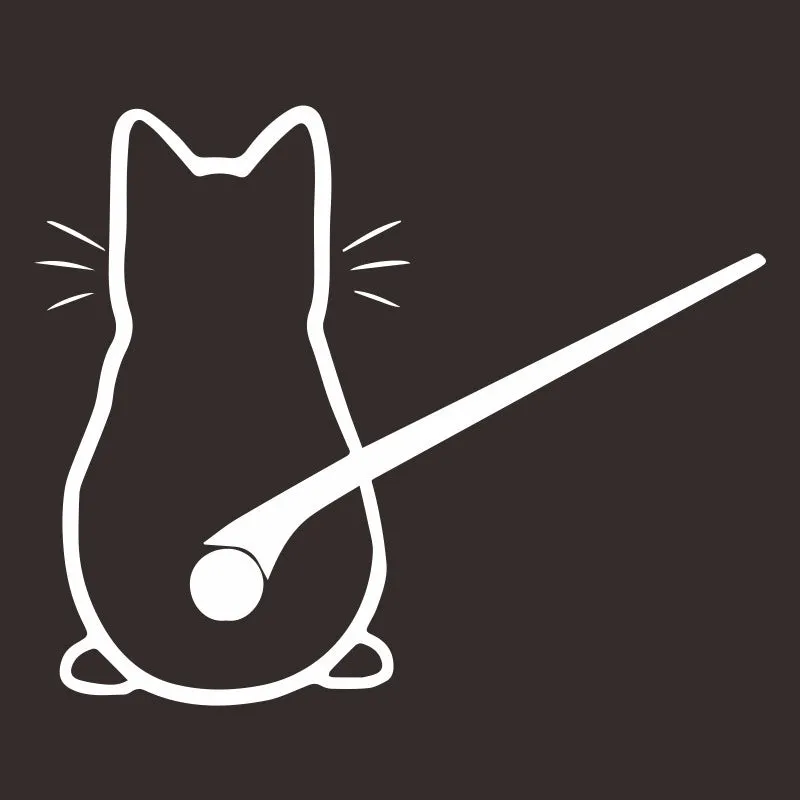 Cartoon cat wiper shadow reflective car bumper sticker black 35x25cm PET material