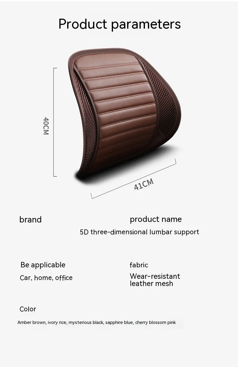 Memory foam car lumbar support cushion with adjustable straps shown in sapphire blue colour
