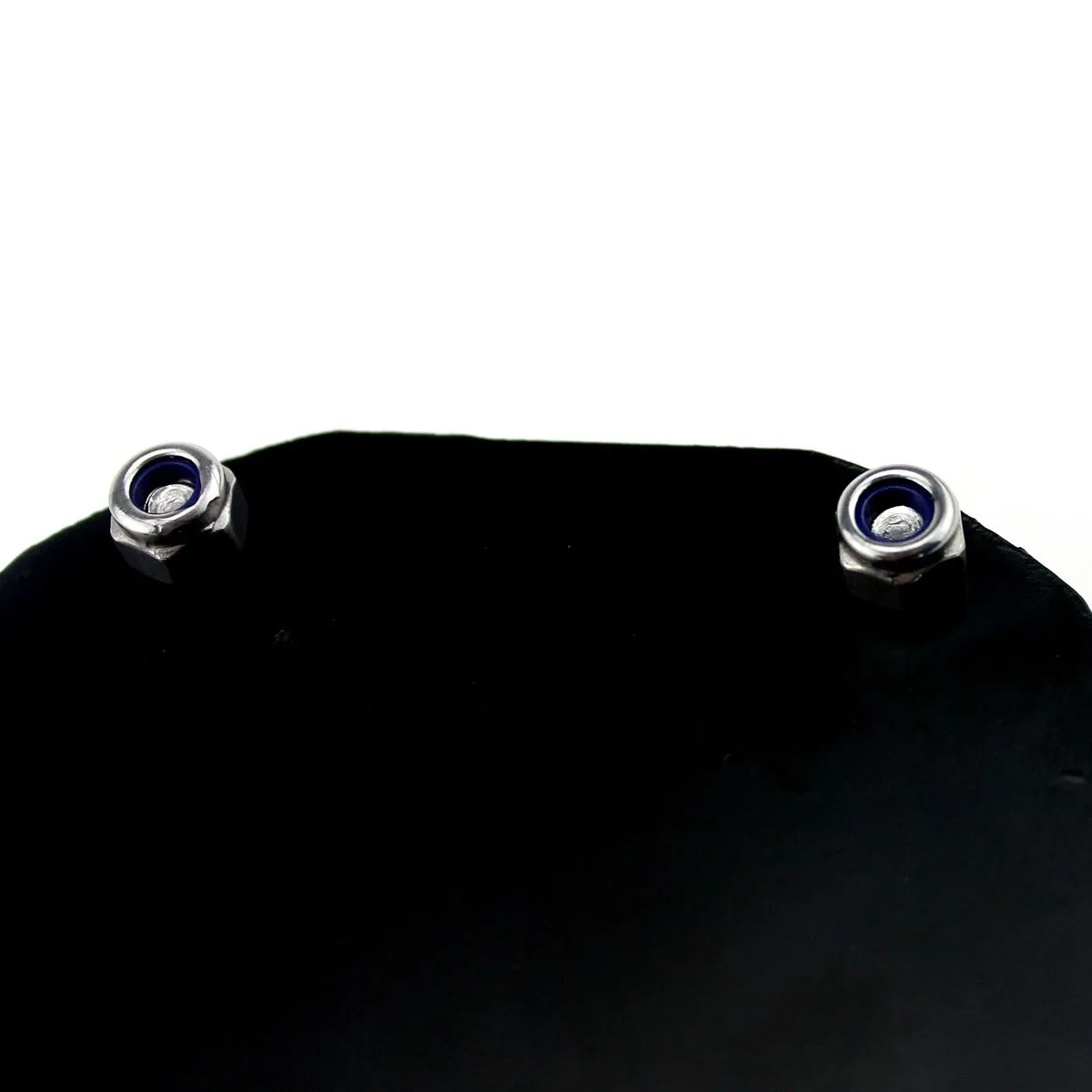 Black carbon fibre pattern motorcycle tax disc holder with metal aluminium alloy construction