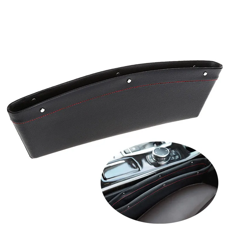 Car storage box in one of 5 colour options placed in a vehicle console for organising small items
