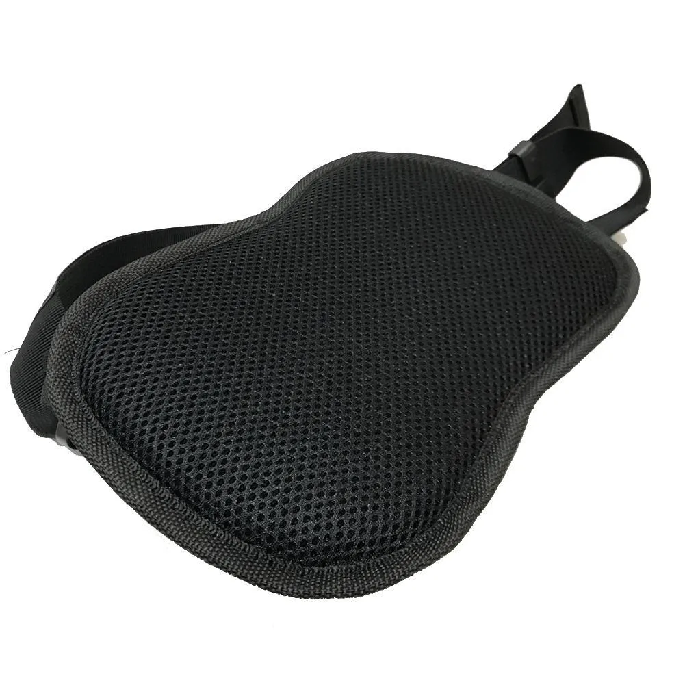 Black motorcycle back seat safety handle armrest with adjustable waistband and breathable mesh padding