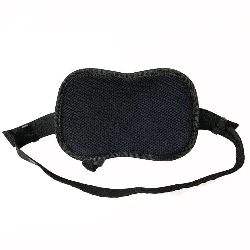 Black motorcycle back seat safety handle armrest with adjustable waistband and breathable mesh padding