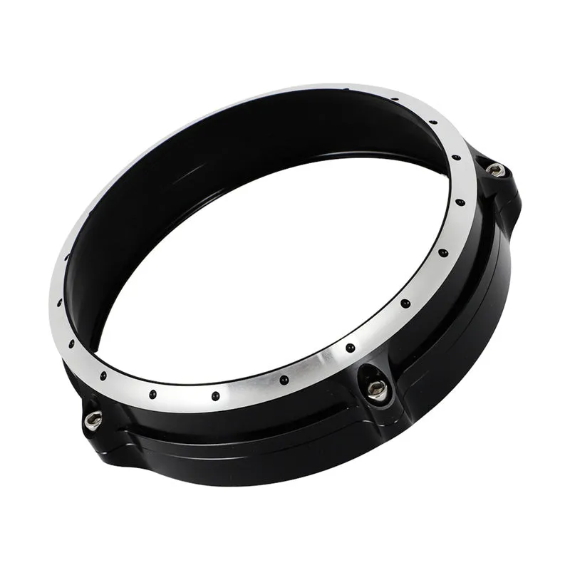 Black CNC aluminium headlight cover frame for BMW R Nine T Scrambler motorcycle