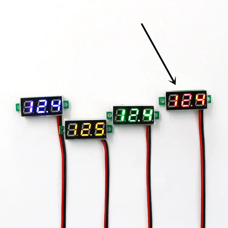 0.28 inch ultra-small digital DC voltmeter with LED display, reverse polarity protection, for car battery and voltage measurement