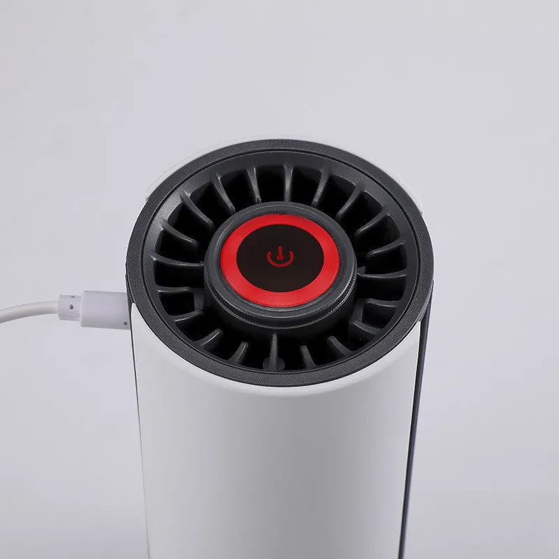 AB-8830 white matte ABS car air purifier with negative ion function placed in cup holder