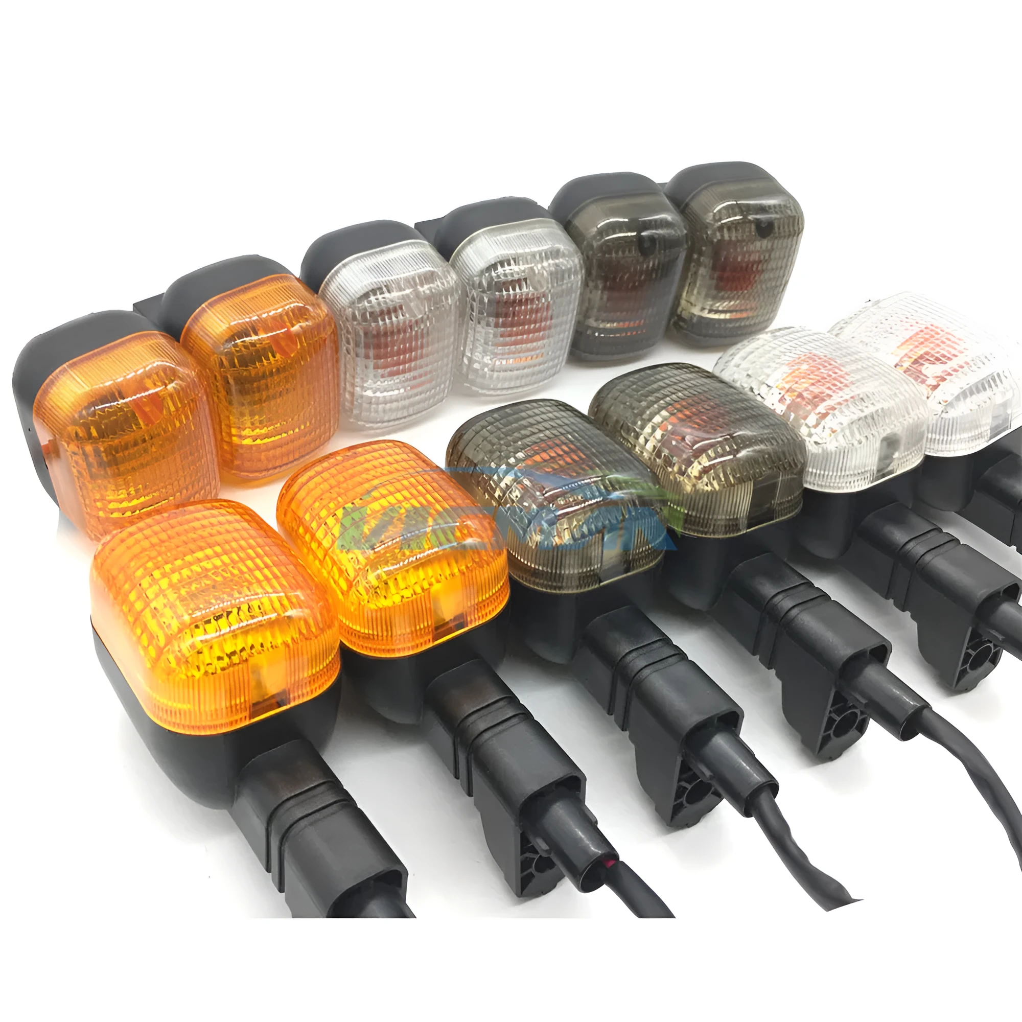 BWS100 turn signal light for BWS motorcycle duck style front rear in soot transparent yellow lens