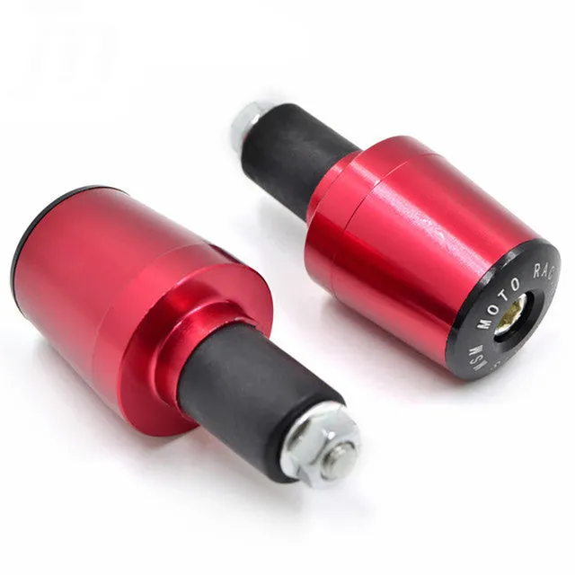 Motorcycle aluminium alloy handlebar block in gold colour on a handlebar end