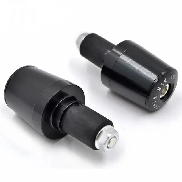 Motorcycle aluminium alloy handlebar block in gold colour on a handlebar end