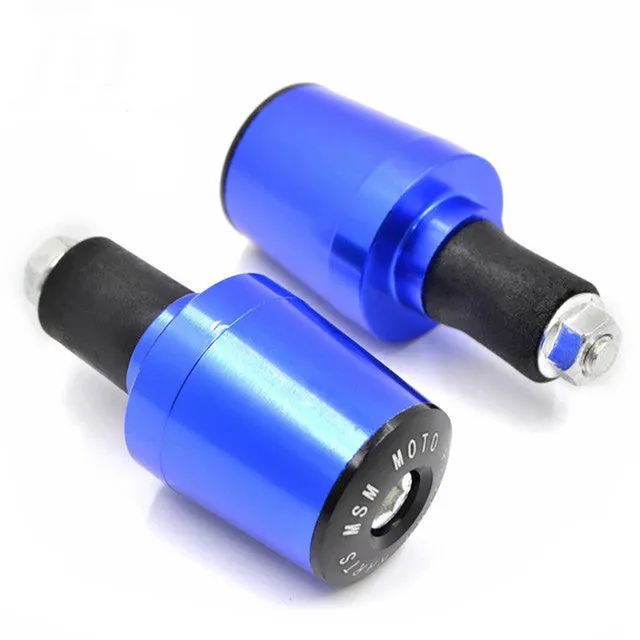 Motorcycle aluminium alloy handlebar block in gold colour on a handlebar end