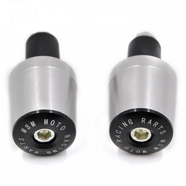 Motorcycle aluminium alloy handlebar block in gold colour on a handlebar end