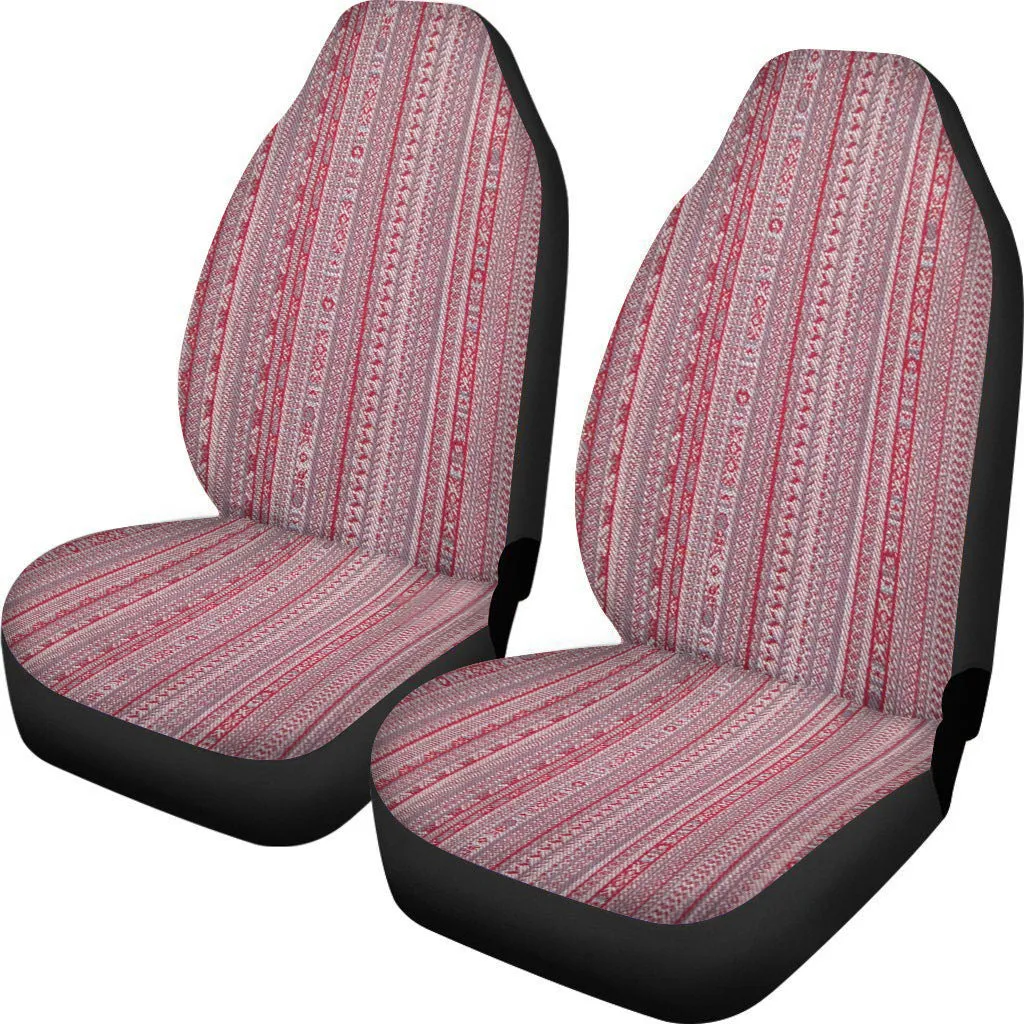 Universal fit cow spot leopard print retro style car seat cover set for front seats.