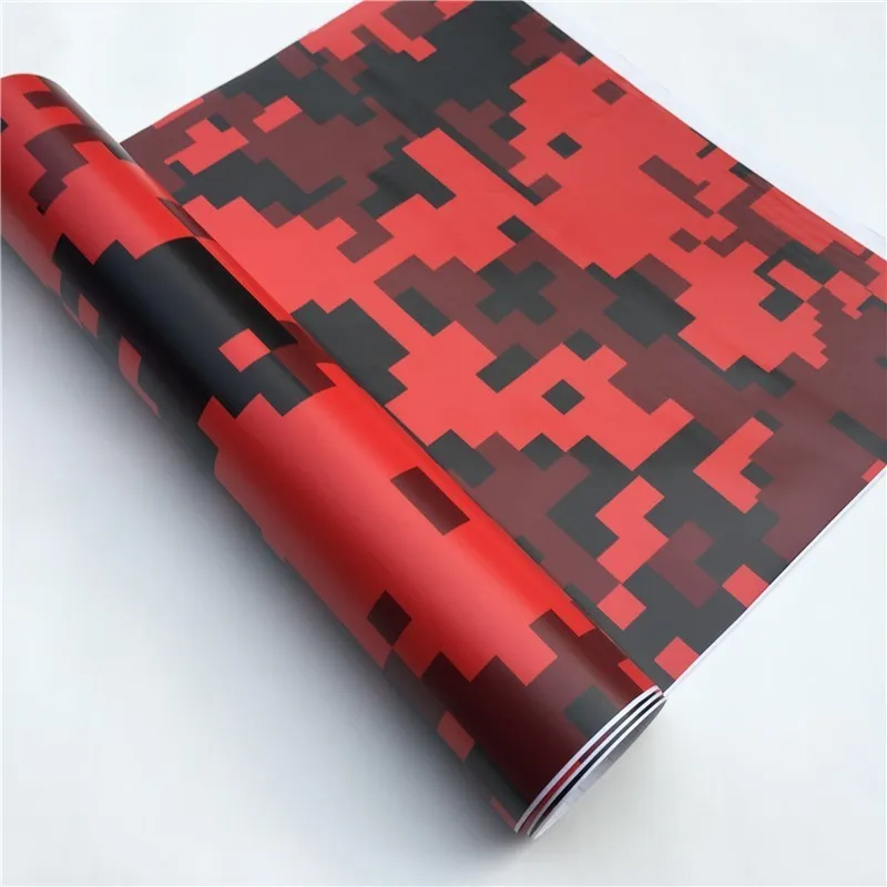 Digital camouflage car colour changing film in blue grey pink red yellow on roll