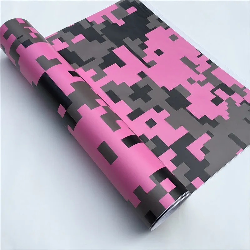 Digital camouflage car colour changing film in blue grey pink red yellow on roll