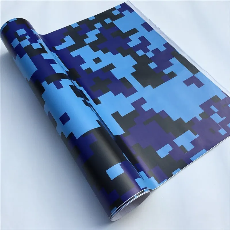 Digital camouflage car colour changing film in blue grey pink red yellow on roll