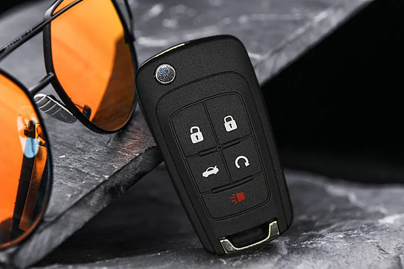 Opel car remote control folding key shell replacement with 2 buttons, made of copper and plastic