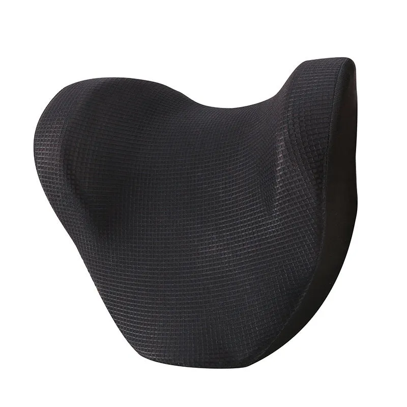 Car neck pillow with ice wire breathable cover and memory cotton filling, 28x29x15cm, black colour