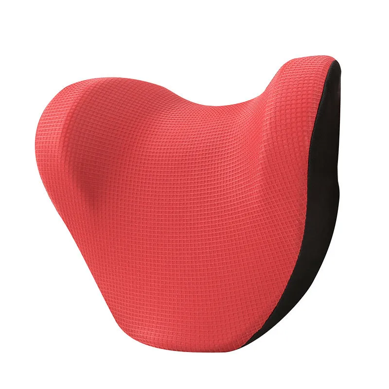 Car neck pillow with ice wire breathable cover and memory cotton filling, 28x29x15cm, black colour