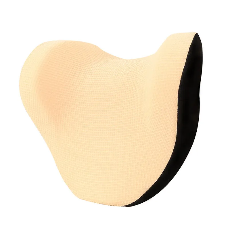 Car neck pillow with ice wire breathable cover and memory cotton filling, 28x29x15cm, black colour