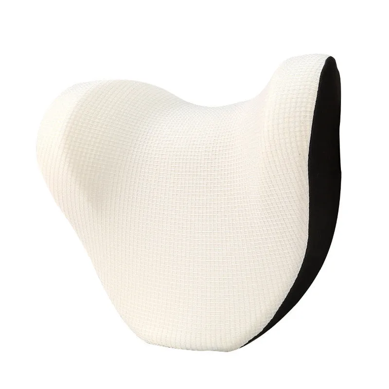 Car neck pillow with ice wire breathable cover and memory cotton filling, 28x29x15cm, black colour