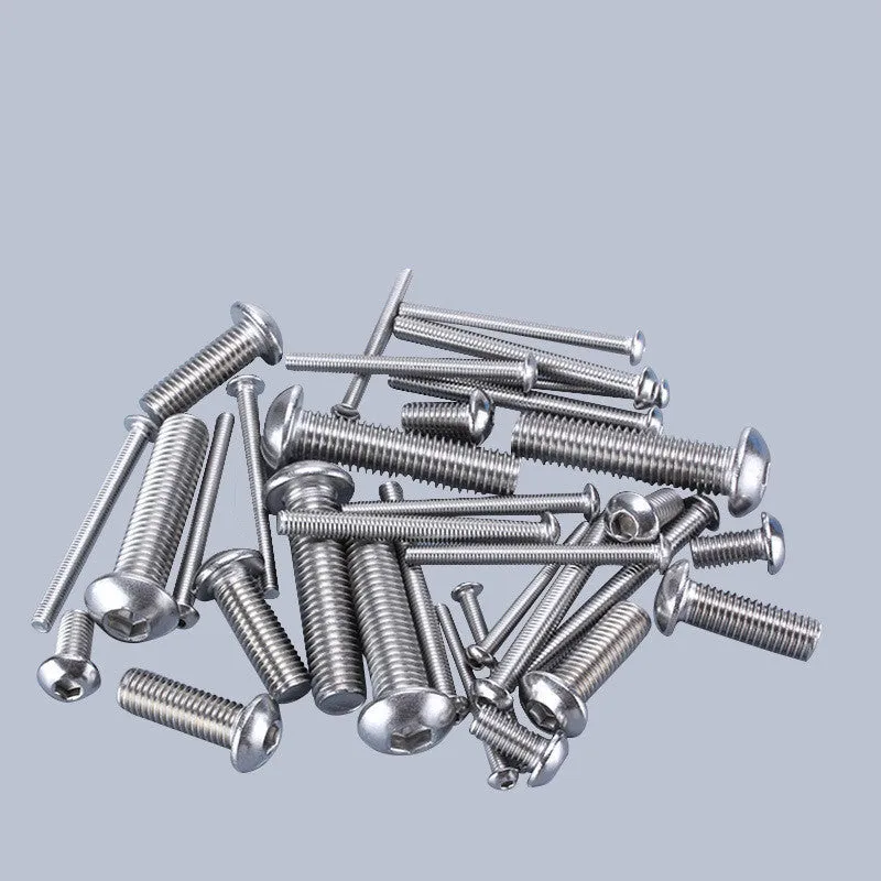 Stainless steel A2-70 pan head hexagon socket combination screw with matching nut in M4 thread size