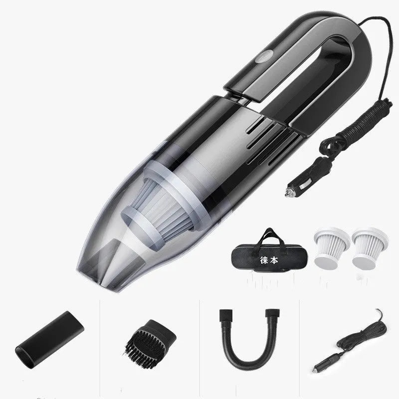 Mini wireless car vacuum cleaner with black ABS body and nozzle, 6000Pa suction, 29cm² size