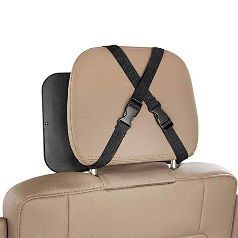Car mounted baby observation mirror - black curved convex acrylic mirror, 29.8 x 18.7cm, rear-facing infant viewing