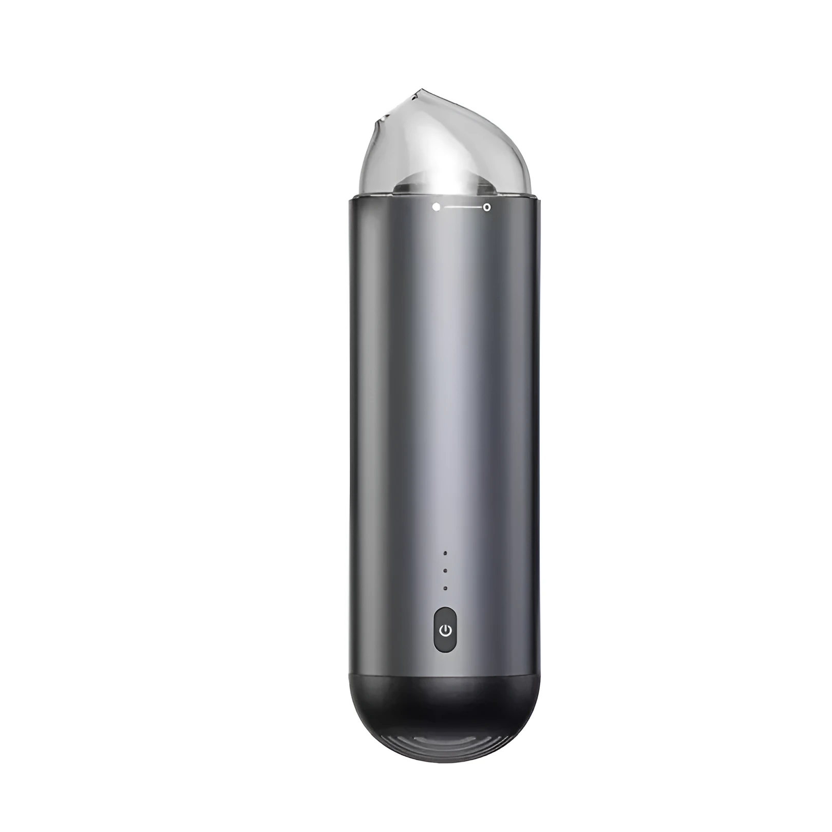 Wireless portable mini car vacuum cleaner in aluminium alloy and ABS plastic, black colour