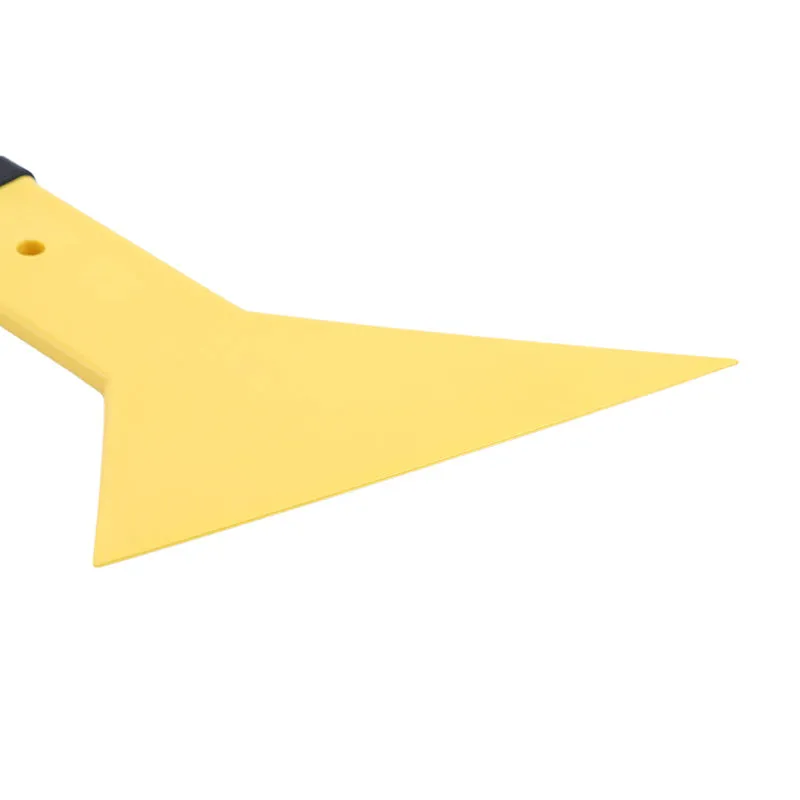 Yellow car foil scraper tool with 15cm width and 32cm length for auto glass film application