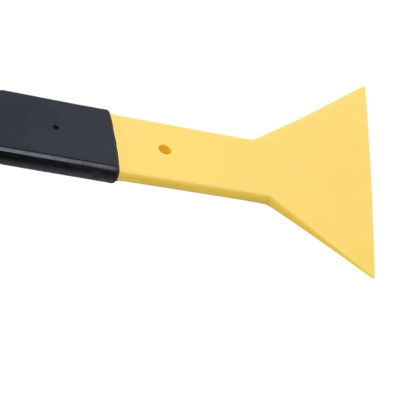 Yellow car foil scraper tool with 15cm width and 32cm length for auto glass film application