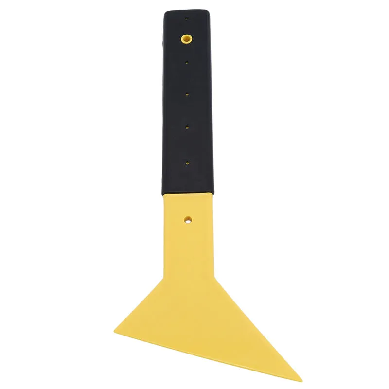 Yellow car foil scraper tool with 15cm width and 32cm length for auto glass film application