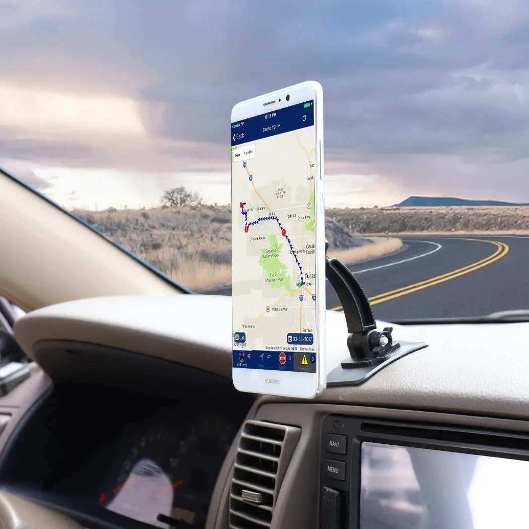 Car sticky magnet holder for mobile phone in black ABS plastic with magnetic pad