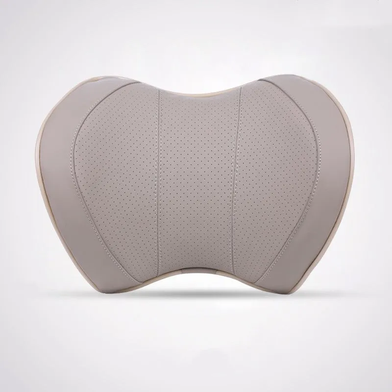 Car headrest with memory foam padding in black fabric cover for driving comfort
