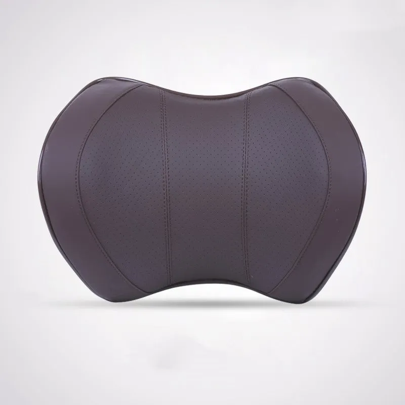 Car headrest with memory foam padding in black fabric cover for driving comfort