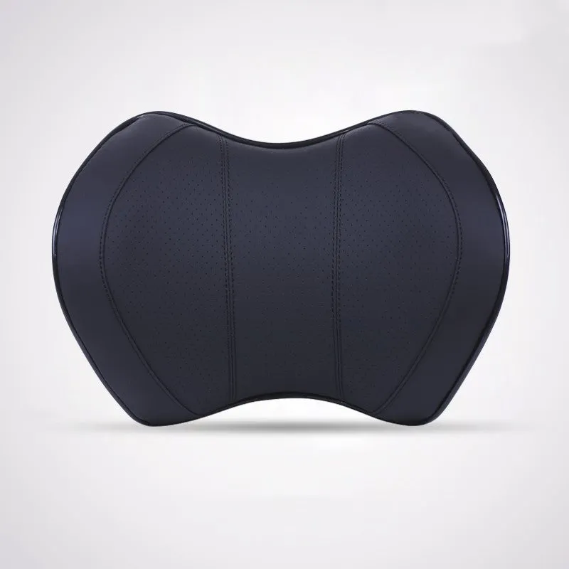 Car headrest with memory foam padding in black fabric cover for driving comfort