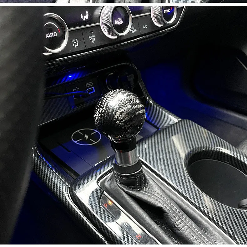 Carbon fibre automatic gear handle head for Honda Civic 10th and 11th gen black finish