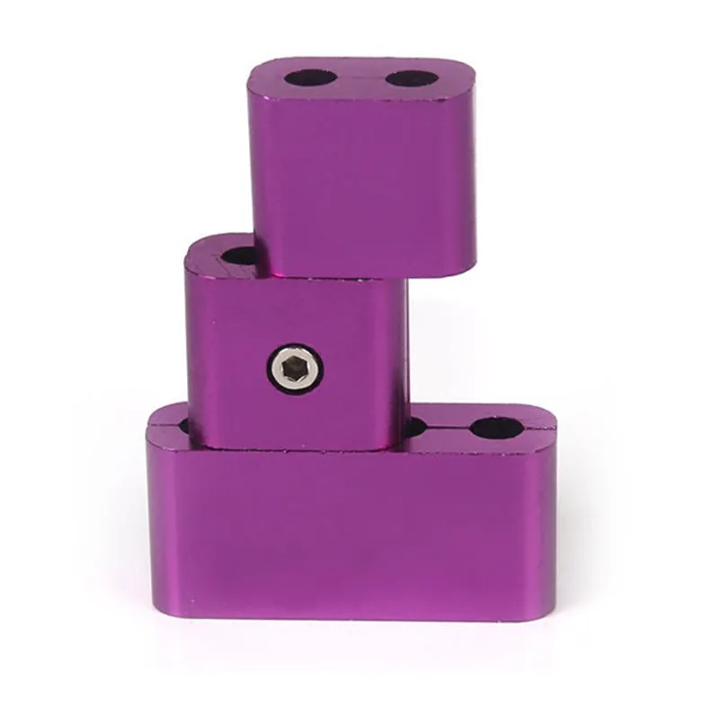 Set of three metal car modification fastening clamps with a fixed sleeve in assorted colours.
