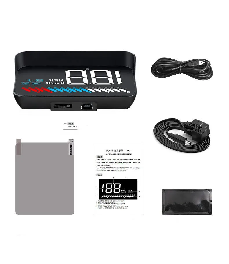 M7 dual system vehicle-mounted HUD head-up display with GPS in black colour