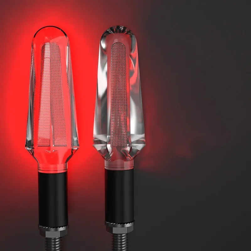 General warning light for electric vehicles LED turn signal transparent PC housing crystal pointed style red yellow blue