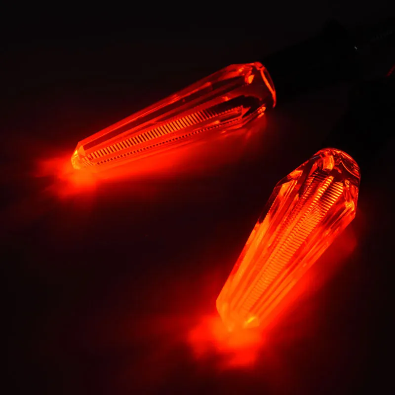 General warning light for electric vehicles LED turn signal transparent PC housing crystal pointed style red yellow blue