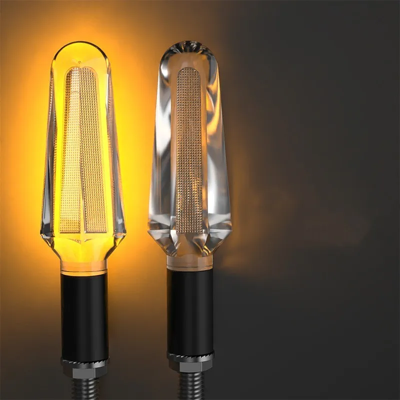 General warning light for electric vehicles LED turn signal transparent PC housing crystal pointed style red yellow blue